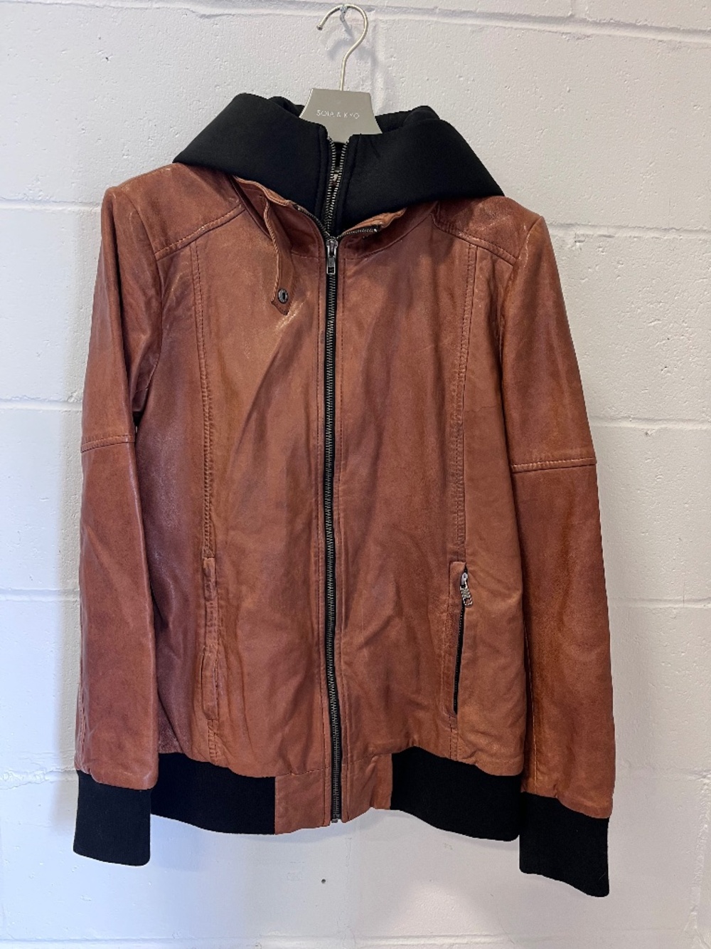 SOIA & KYO genuine lamb leather jacket cognac brown
